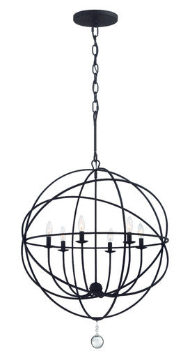 Crystorama Solaris 6 Light Black Chandelier 9226-BK