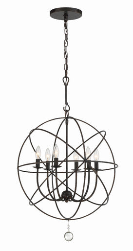 Crystorama Solaris 6 Light English Bronze Sphere Chandelier 9226-EB