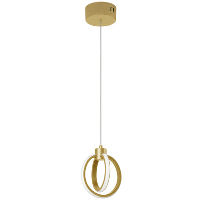 Dainolite 14W Pendant, Aged Brass with White Silicone Diffuser 9228-614LEDP-AGB