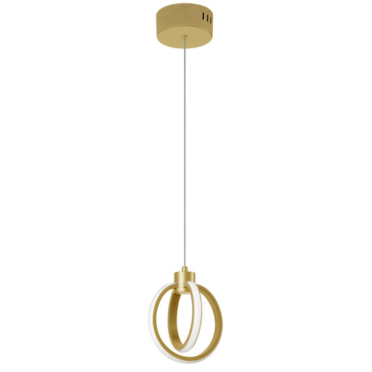 Dainolite 14W Pendant, Aged Brass with White Silicone Diffuser 9228-614LEDP-AGB