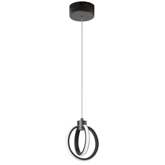 Dainolite 14W Pendant, Matte Black with White Silicone Diffuser 9228-614LEDP-MB