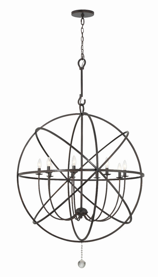 Crystorama Solaris 9 Light English Bronze Sphere Chandelier 9229-EB