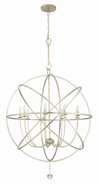 Crystorama Solaris 9 Light Olde Silver Sphere Chandelier 9229-OS