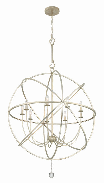 Crystorama Solaris 9 Light Olde Silver Sphere Chandelier 9229-OS