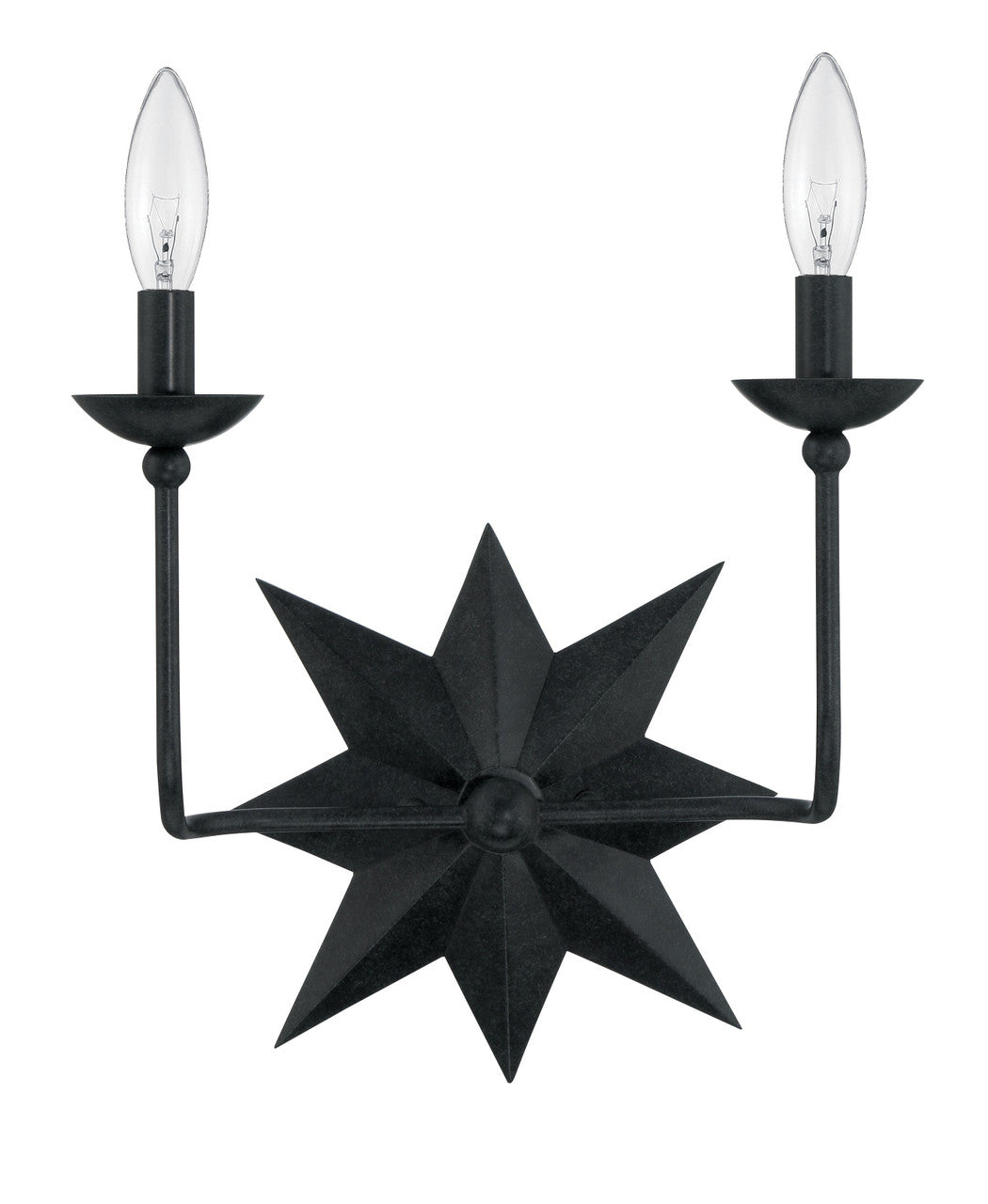 Crystorama Astro 2 Light Black Wall Mount 9232-BK