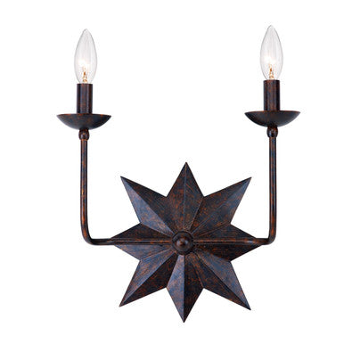 Crystorama Astro 2 Light English Bronze Wall Mount 9232-EB