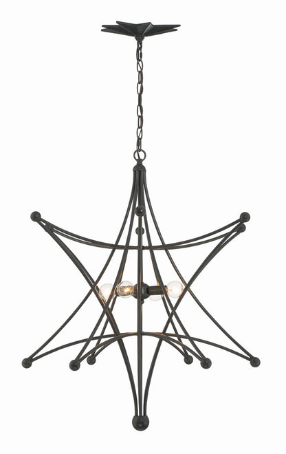 Crystorama Astro 4 Light Black Chandelier 9236-BK