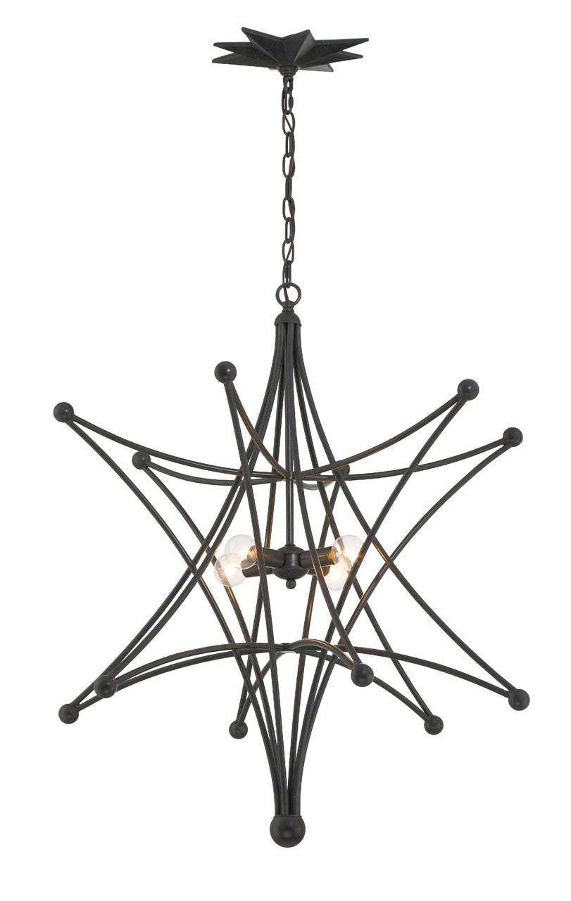 Crystorama Astro 4 Light Black Chandelier 9236-BK