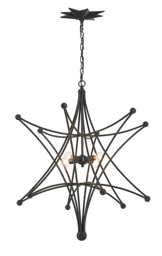 Crystorama Astro 4 Light Black Chandelier 9236-BK