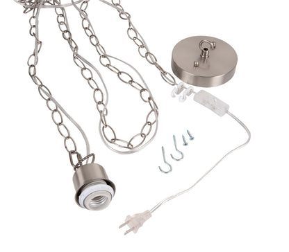 Craftmade Swag Hardware Kit 15' Silver Cord w/Socket, Chain and Canopy in Brushed Polished Nickel SW1003-BNK