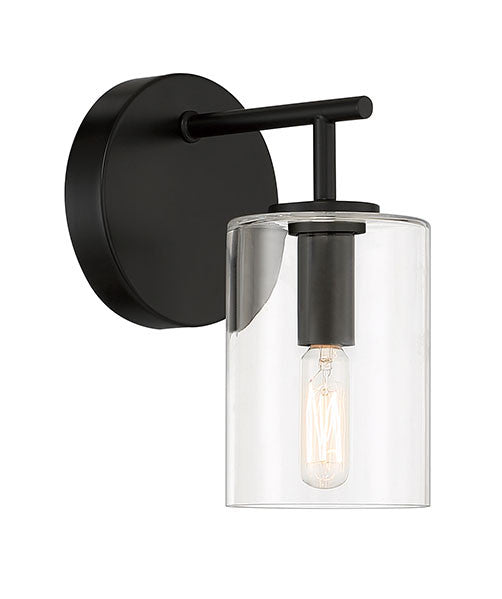 Craftmade Hailie Wall Sconce 1  Light  Flat Black in Flat Black 55661-FB