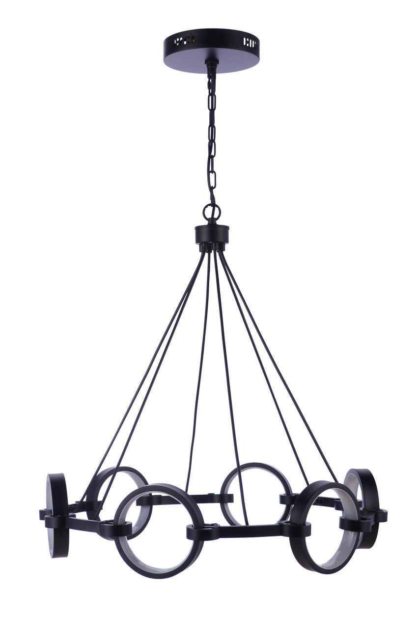 Craftmade Context 6 Light LED Chandelier in Flat Black 59326-FB-LED