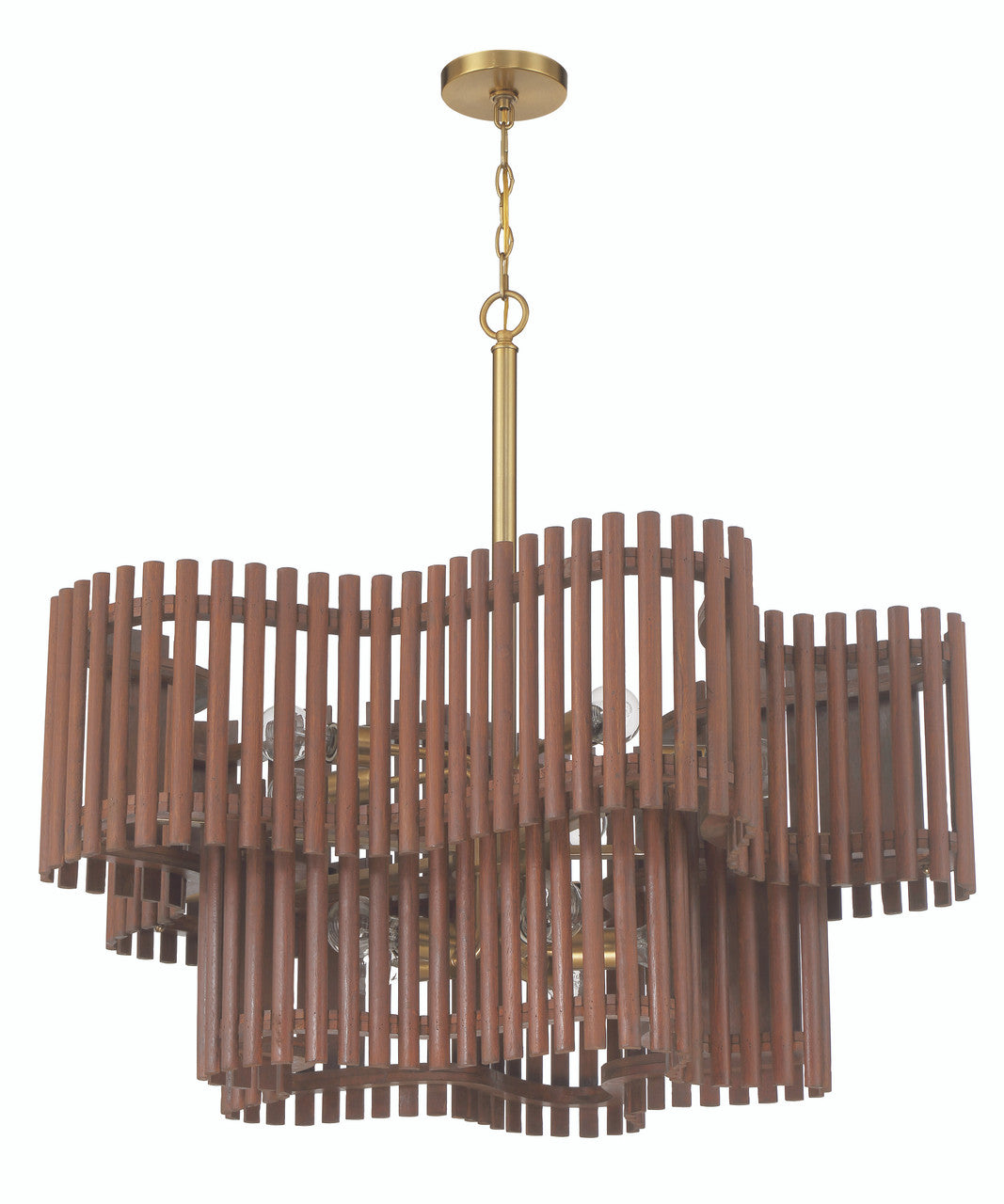 Craftmade Freeform 10 Light Chandelier in Satin Brass/Walnut 58410-SBWAL