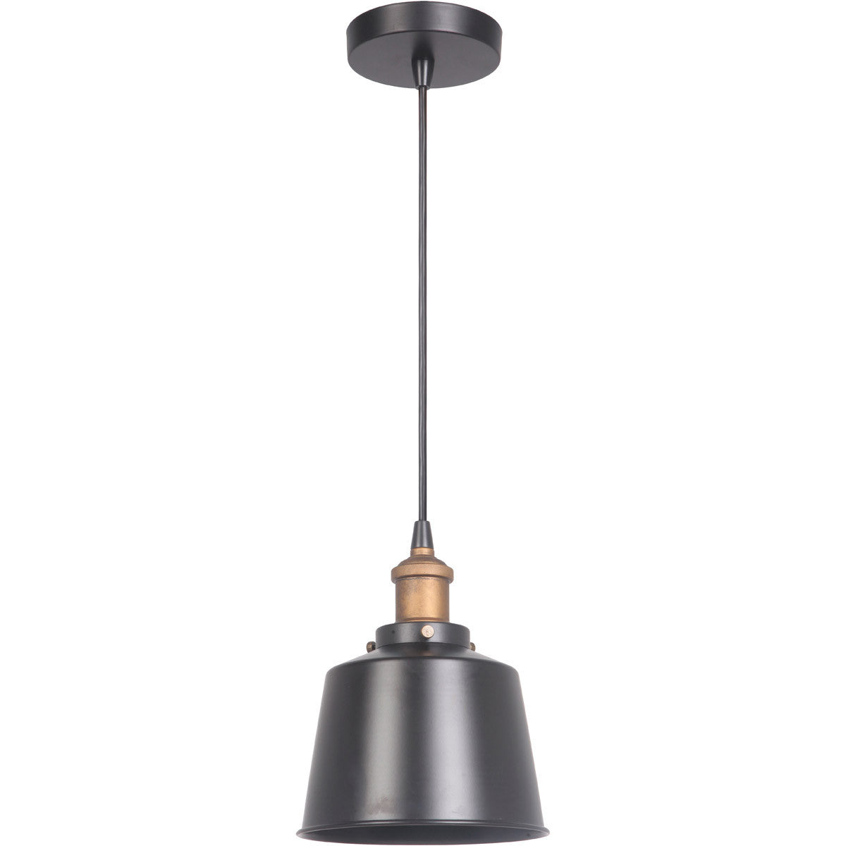 Craftmade 1 Light Mini Pendant in Matte Black / Patina Aged Brass P760MBKPAB1