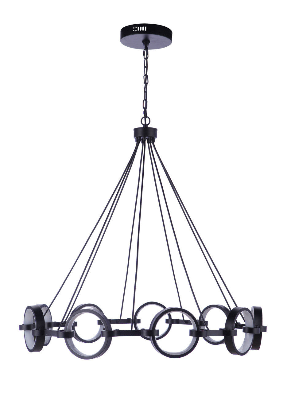 Craftmade Context 9 Light LED Chandelier in Flat Black 59329-FB-LED