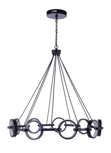 Craftmade Context 9 Light LED Chandelier in Flat Black 59329-FB-LED