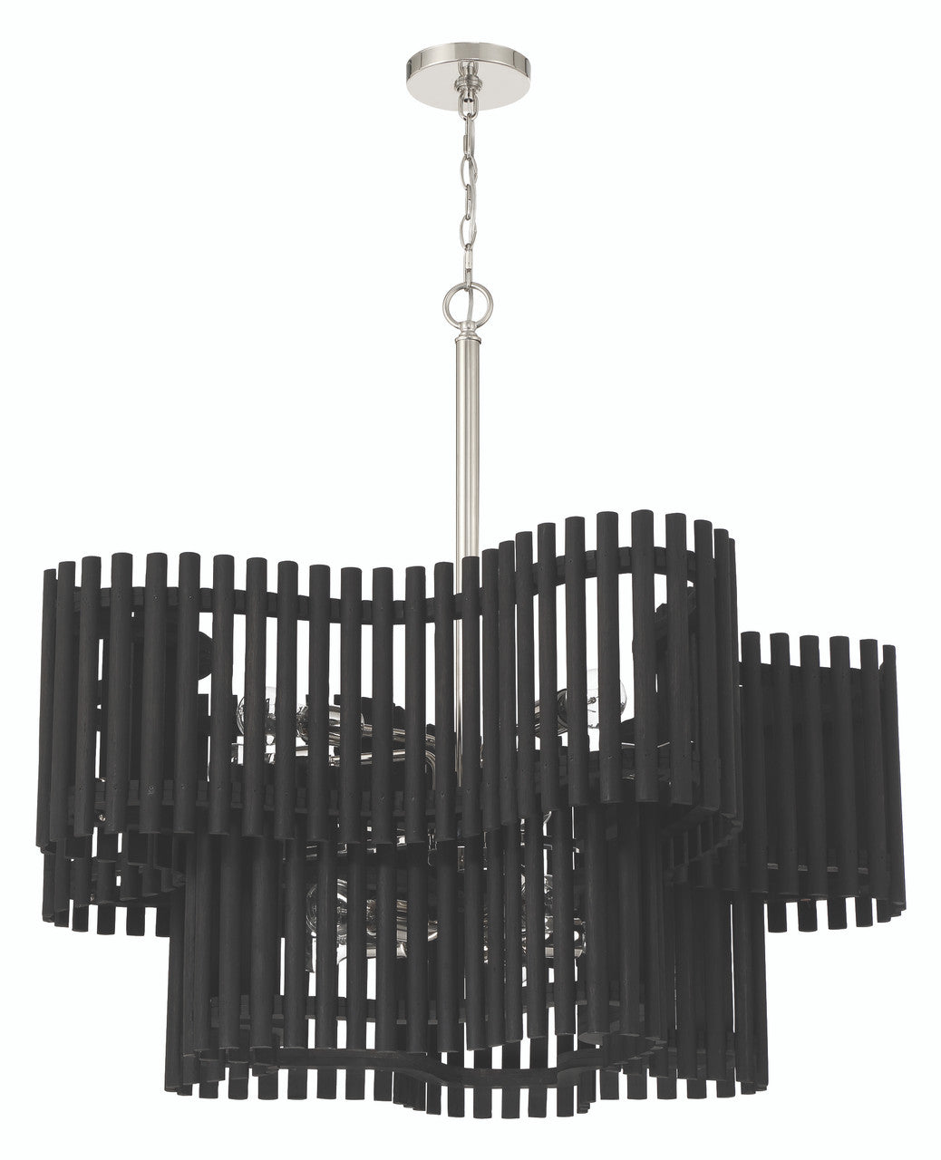 Craftmade Freeform 10 Light Chandelier in Polished Nickel/Black Walnut 58410-PLNBWN