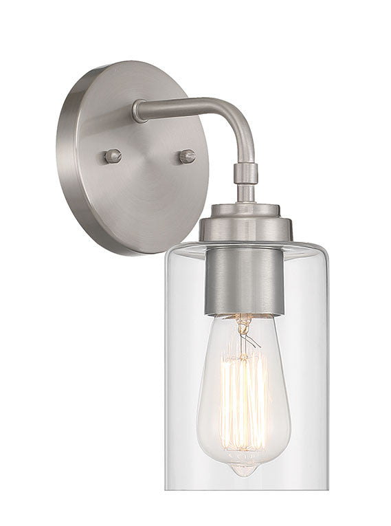 Craftmade Stowe Wall Sconce 1  Light in Brushed Polished Nickel 56001-BNK