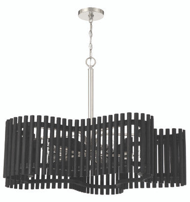 Craftmade Freeform 5 Light Large Chandelier in Polished Nickel/Black Walnut 58426-PLNBWN