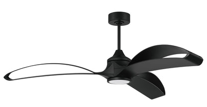 Craftmade 60"  Bandeaux Fan Flat Black, Flat Black Finish Blades, light kit Included (Optional) BDX60FB3