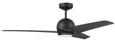 Craftmade Ceiling Fan 52" Nate in Flat Black Finish, Flat Black Blades, Light kit included (Optional), WiFi Control NTE52FB3