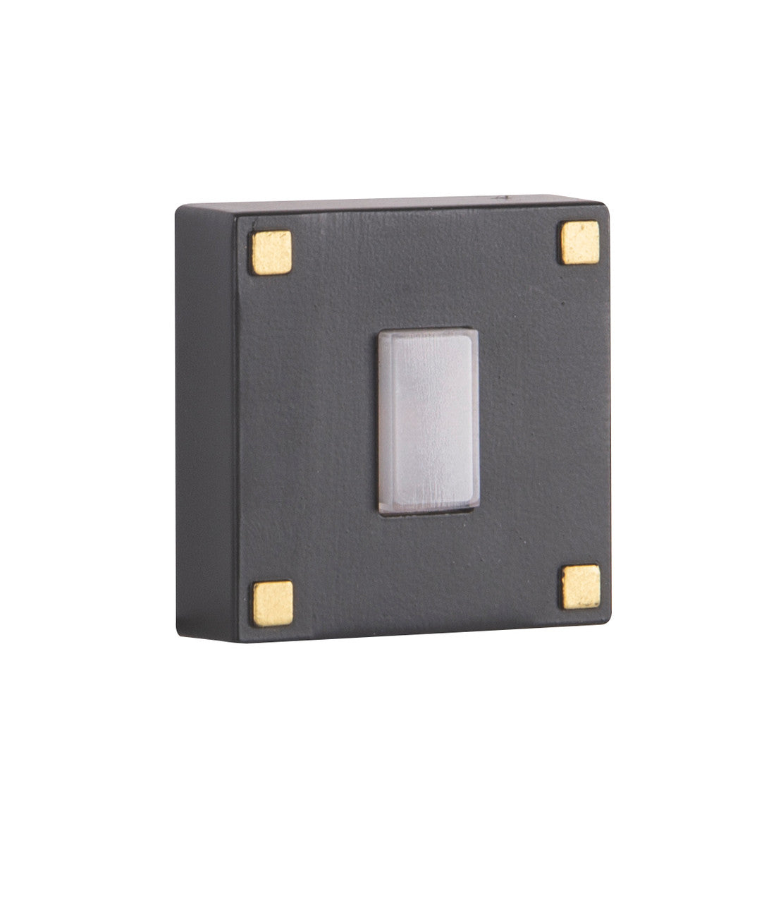 Craftmade Surface Mount Lighted Push Button in Flat Black with Satin Brass Accents in Flat Black/Satin Brass PB5015-FBSB