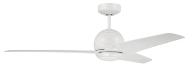 Craftmade Ceiling Fan 52" Nate in White Finish, White Blades, Light kit included (Optional), WiFi Control NTE52W3