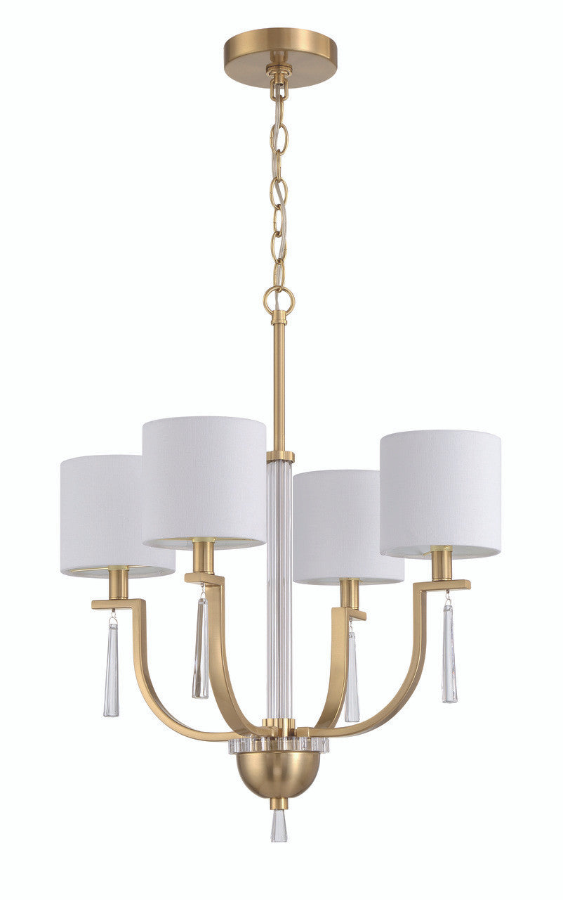 Craftmade Fortuna 4 Light Chandelier in Satin Brass 58224-SB