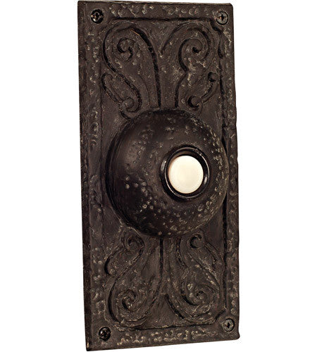 Craftmade Surface Mount Designer Lighted Push Button in Weathered Black in Weathered Black PB3037-WB