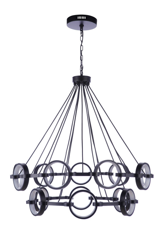 Craftmade Context 15 Light LED Chandelier in Flat Black 59315-FB-LED