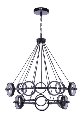 Craftmade Context 15 Light LED Chandelier in Flat Black 59315-FB-LED