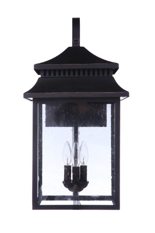 Craftmade Crossbend Outdoor Lantern, Textured Matte Black 60 Watt in Matte Black ZA3134-TB