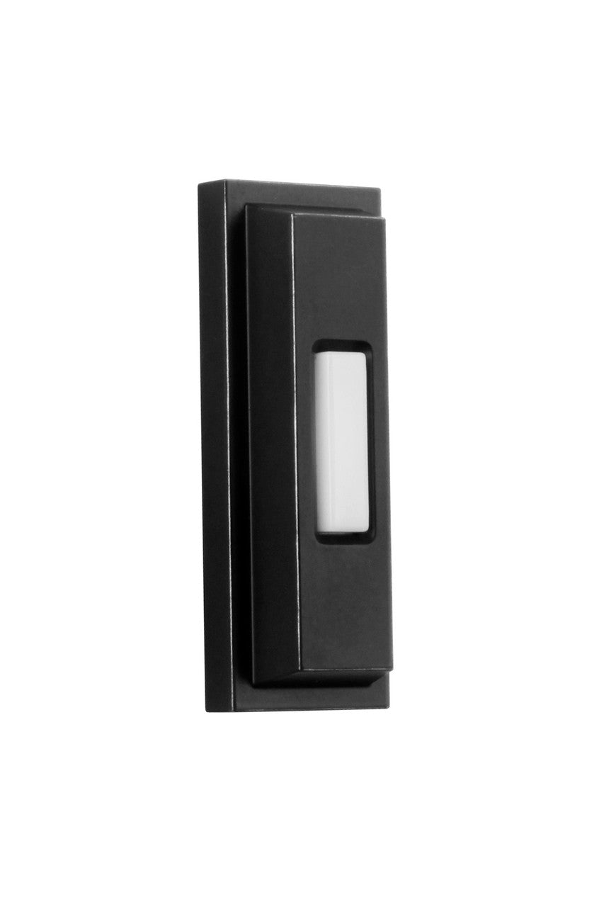 Craftmade Surface Mount Lighted Push Button with Beveled Rectangle in Flat Black in Flat Black PB5005-FB