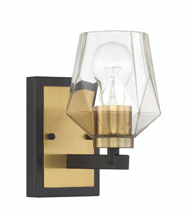 Craftmade Avante Grand 1 Light Sconce in Flat Black/Satin Brass 56901-FBSB