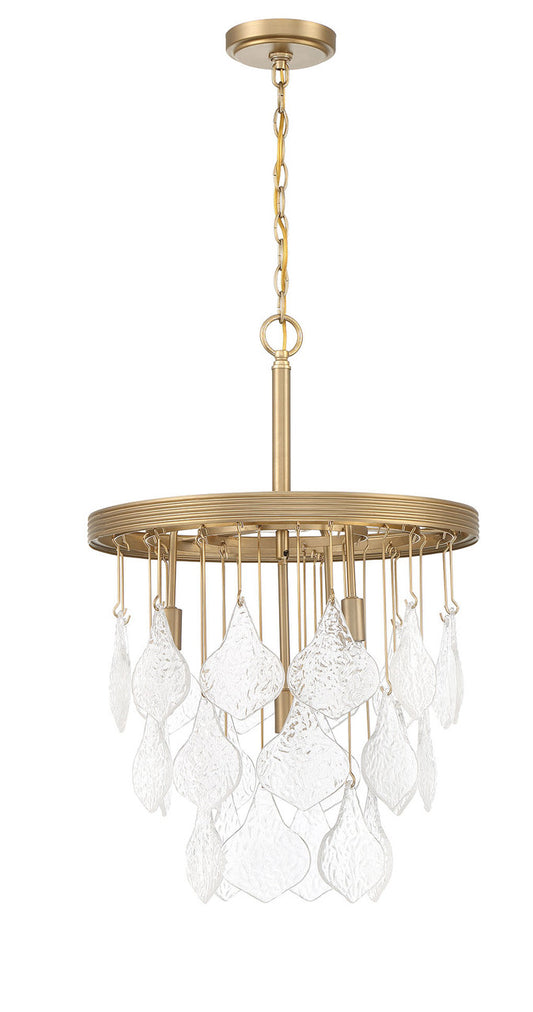 Craftmade Vesi 4 Light Pendant, Satin Brass in Satin Brass P980SB4