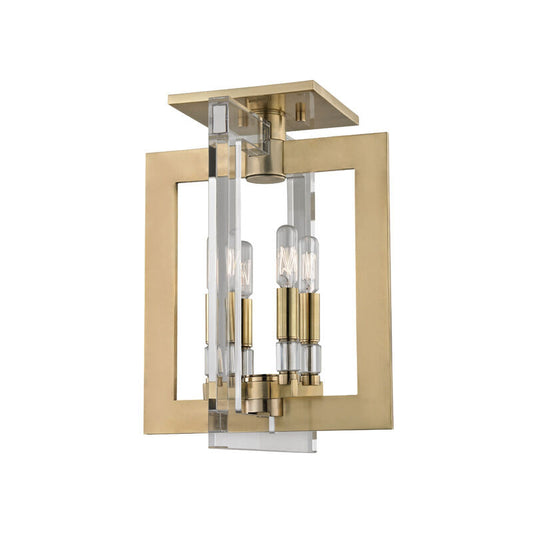 Hudson Valley Lighting Wellington Semi Flush in Aged Brass 9311-AGB