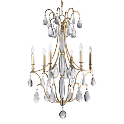 Hudson Valley Lighting Crawford Chandelier in Aged Brass 9324-AGB