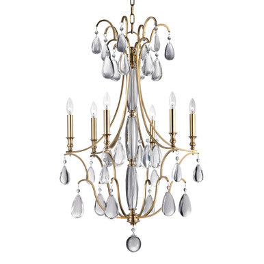 Hudson Valley Lighting Crawford Chandelier in Aged Brass 9324-AGB