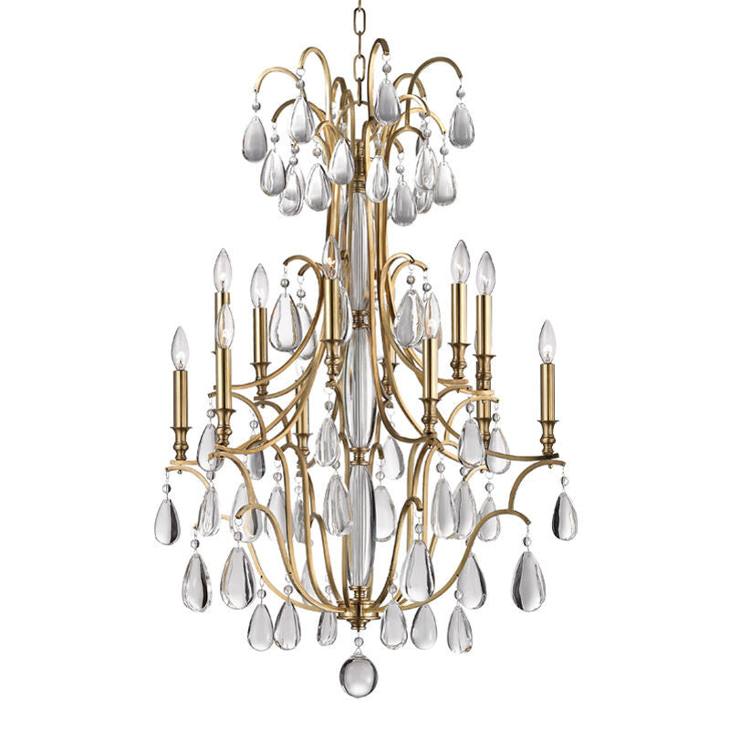 Hudson Valley Lighting Crawford Chandelier in Aged Brass 9329-AGB