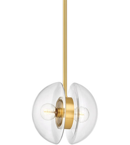 Hudson Valley Lighting Kert 2 Light Pendant in Aged Brass 9412-AGB