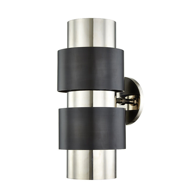 Hudson Valley Lighting Cyrus Wall Sconce in Polished Nickel/old Bronze Combo 9420-PNOB