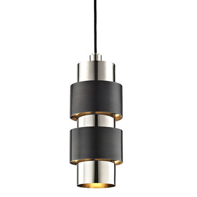 Hudson Valley Lighting Cyrus Pendant in Polished Nickel/old Bronze Combo 9422-PNOB