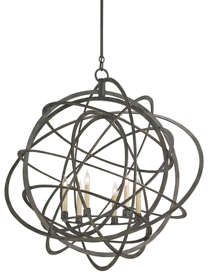 Currey & Co. Genesis Black Orb Chandelier 9488