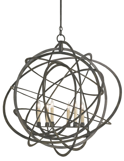 Currey & Co. Genesis Black Orb Chandelier 9488