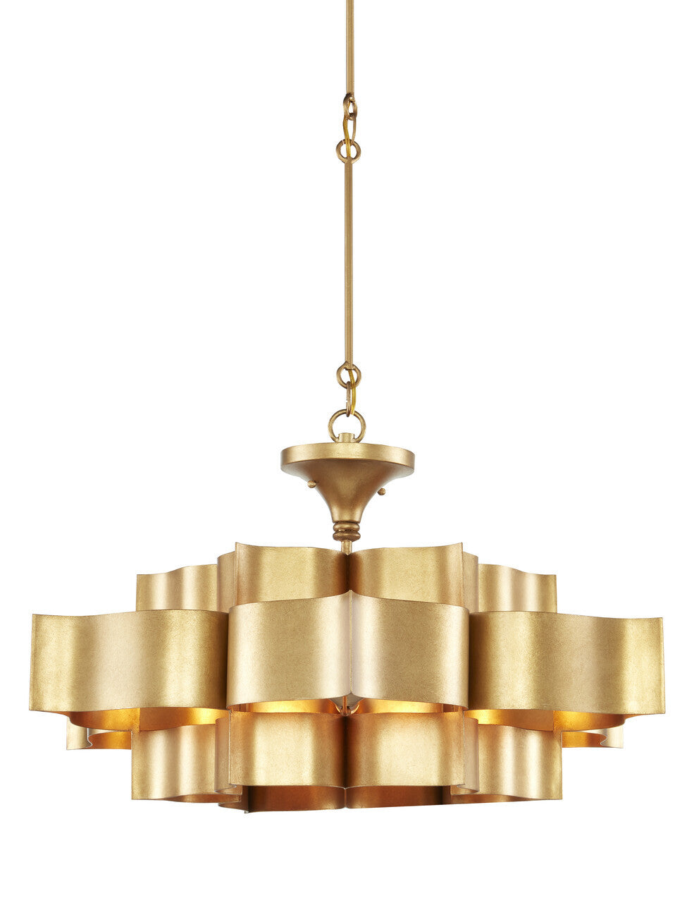 Currey & Co. Grand Lotus Gold Large Chandelier 9494