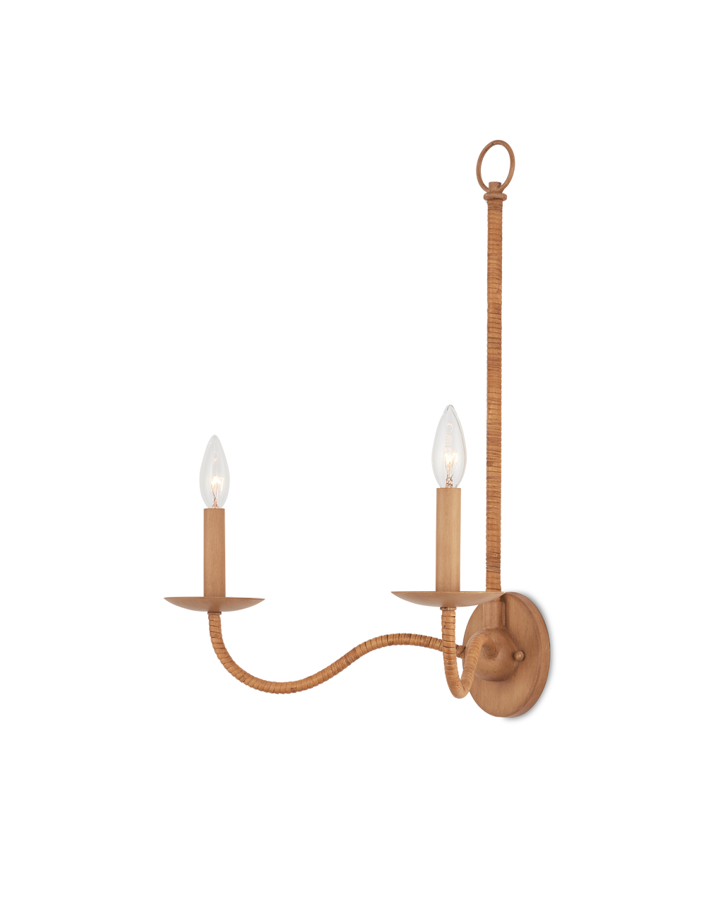 Currey & Co. Saxon Double-Light Tan Wall Sconce 5000-0266