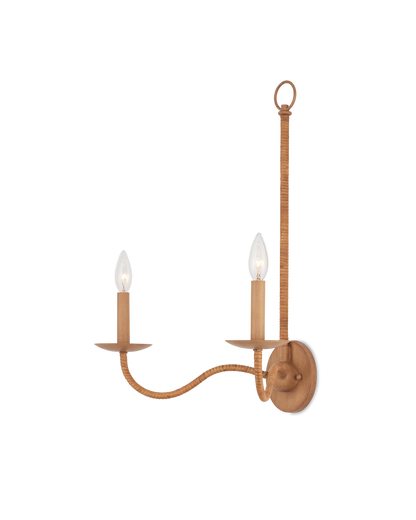 Currey & Co. Saxon Double-Light Tan Wall Sconce 5000-0266