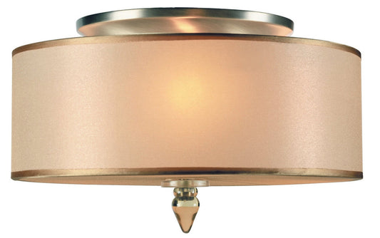 Crystorama Luxo 3 Light Drum Shade Antique Brass Ceiling Mount 9503-AB