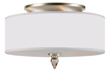 Crystorama Luxo 3 Light Drum Shade Satin Nickel Ceiling Mount 9503-SN