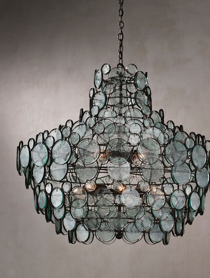 Currey & Co. Galahad Large Recycled Glass Chandelier 9520